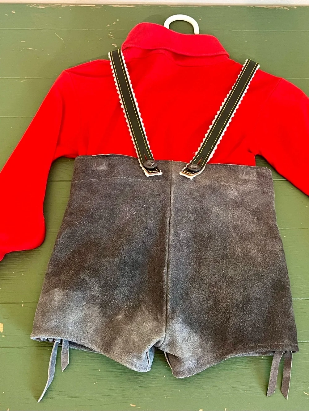 Lederhosen German Child Shorts Authentic VTG Suede Leather German 6 Golimbeck